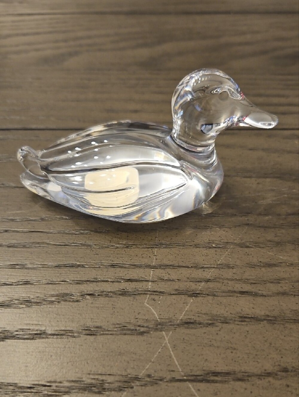 Princess House 24% Lead Crystal Duck Figurine with Subtle Reflections - Vintage